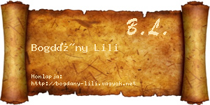 Bogdány Lili névjegykártya