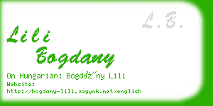 lili bogdany business card